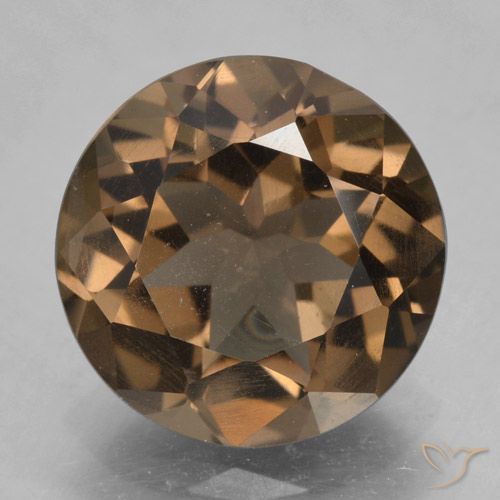 5.19ct 자연스러운 히코리 브라운 스모키 쿼츠, 둥근, VVS-VS