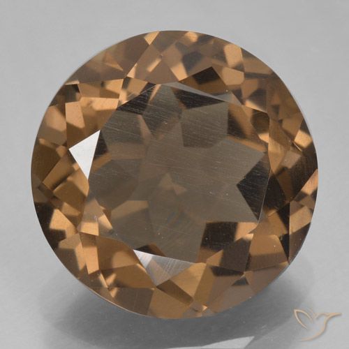 5.90ct 자연스러운 미디엄 브라운 스모키 쿼츠, 둥근, VVS-VS