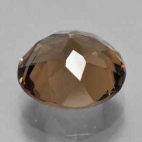 5.55캐럿 천연 미디엄 브라운 스모키 쿼츠, 라운드 컷, 11.86 mm, VVS-VS