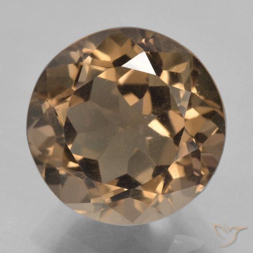 5.73ct 자연스러운 미디엄 다크 브라운 스모키 쿼츠, 둥근, VVS-VS