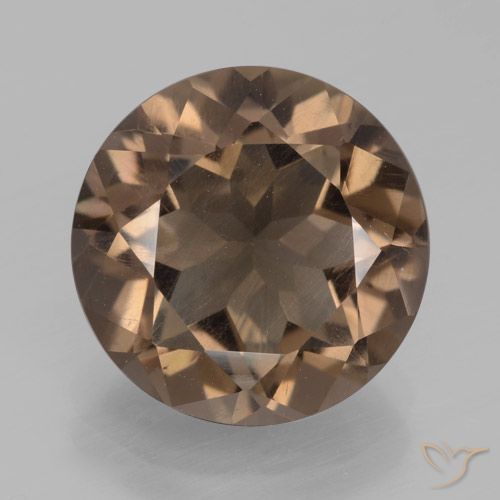 4.90ct 자연스러운 히코리 브라운 스모키 쿼츠, 둥근, VS