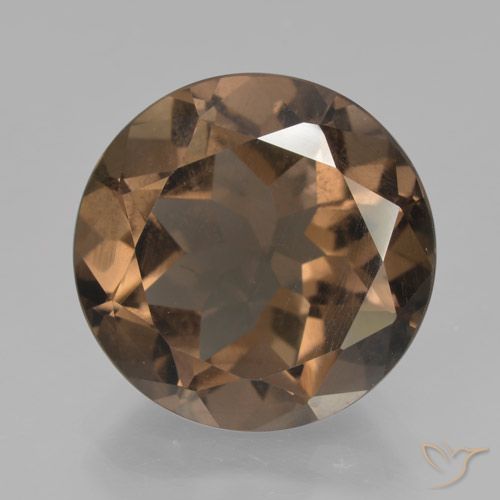 9.61ct 자연스러운 초콜릿 브라운 스모키 쿼츠, 둥근, VS
