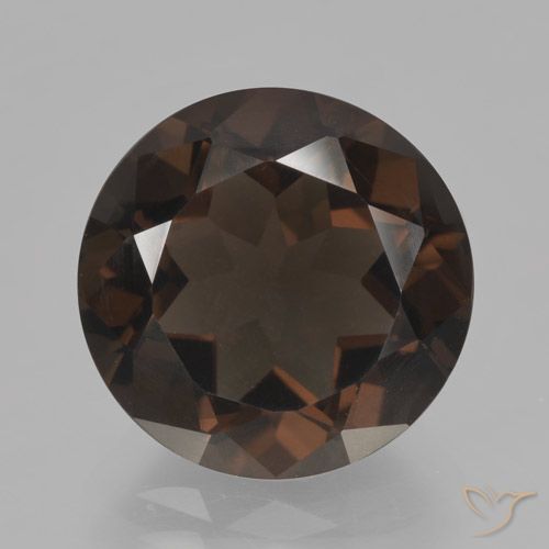 6.05ct 자연스러운 미디엄 브라운 스모키 쿼츠, 둥근, VVS-VS