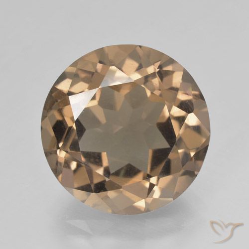 10.48ct 자연스러운 미디엄 라이트 브라운 스모키 쿼츠, 둥근, VS