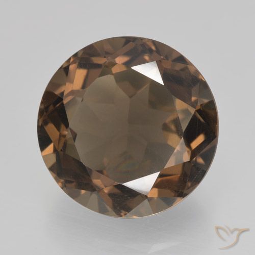 6.01ct 자연스러운 웜 브라운 스모키 쿼츠, 둥근, VVS-VS