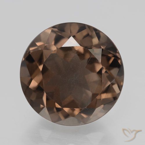 4.18ct 자연스러운 웜 브라운 스모키 쿼츠, 둥근, VS