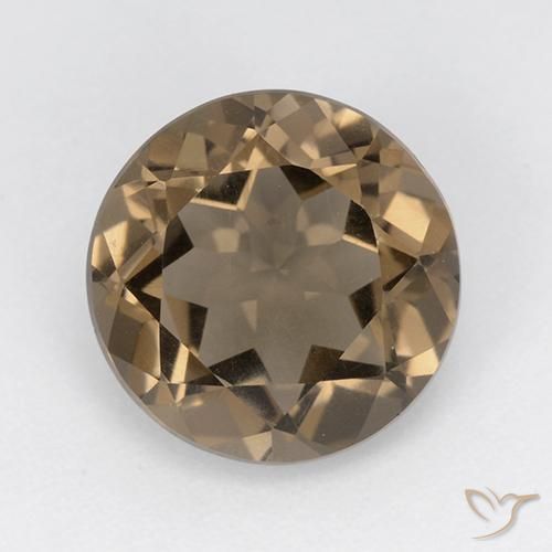 4.14ct 자연스러운 웜 브라운 스모키 쿼츠, 둥근, VVS-VS