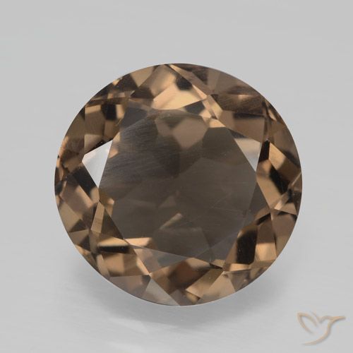 4.26ct 자연스러운 미디엄 다크 브라운 스모키 쿼츠, 둥근, VVS-VS