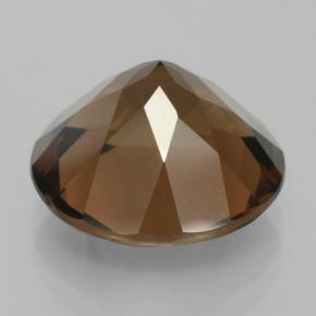 8.47캐럿 천연 히코리 브라운 스모키 쿼츠, 라운드 컷, 13.88 mm, VS
