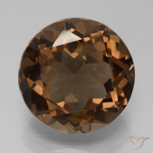 7.46ct 자연스러운 미디엄 브라운 스모키 쿼츠, 둥근, VS