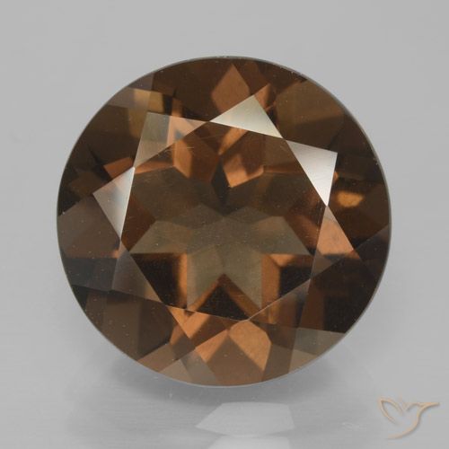 8.20ct 자연스러운 미디엄 브라운 스모키 쿼츠, 둥근, VS