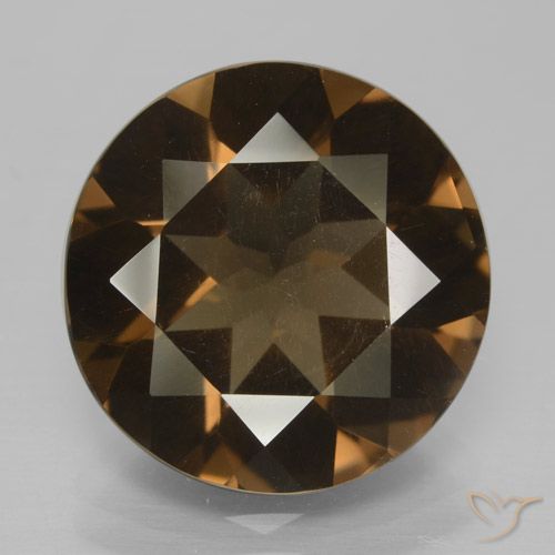 8.34ct 자연스러운 갈색 스모키 쿼츠, 둥근, VS