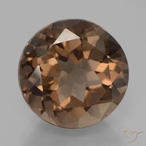 7.40ct 자연스러운 미디엄 브라운 스모키 쿼츠, 둥근, VS