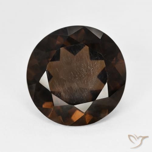 6.24ct 자연스러운 적갈색 스모키 쿼츠, 둥근, VVS-VS