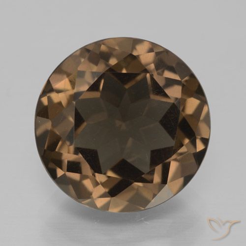 6.97ct 자연스러운 진저브라운 스모키 쿼츠, 둥근, VVS-VS
