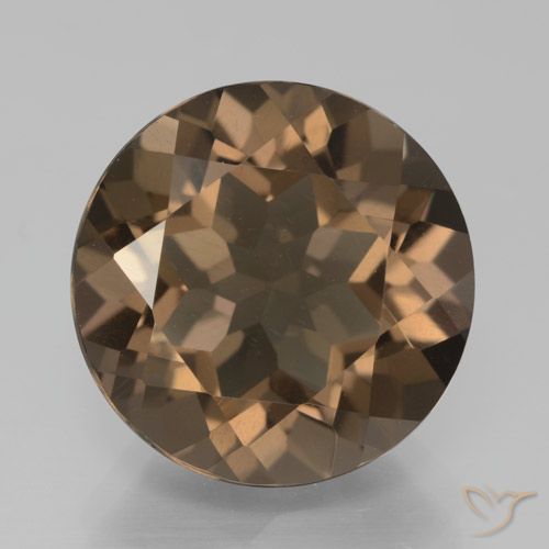 9.07ct 자연스러운 초콜릿 브라운 스모키 쿼츠, 둥근, VVS-VS