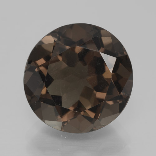 7.28캐럿 천연 미디엄 브라운 스모키 쿼츠, 라운드 컷, 12.75 mm, VVS-VS
