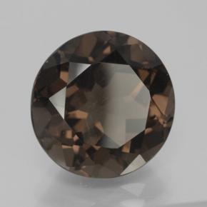 7.28캐럿 천연 미디엄 브라운 스모키 쿼츠, 라운드 컷, 12.75 mm, VVS-VS