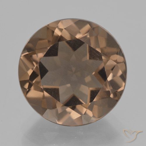 7.07ct 자연스러운 웜 브라운 스모키 쿼츠, 둥근, VVS-VS