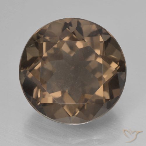 7.04ct 자연스러운 히코리 브라운 스모키 쿼츠, 둥근, VVS-VS