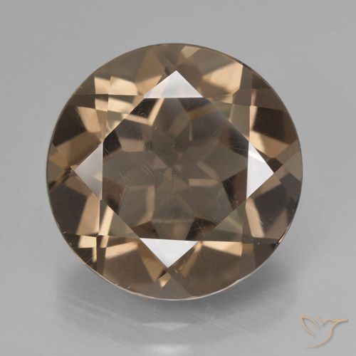7.86ct 자연스러운 미디엄 브라운 스모키 쿼츠, 둥근, VVS-VS