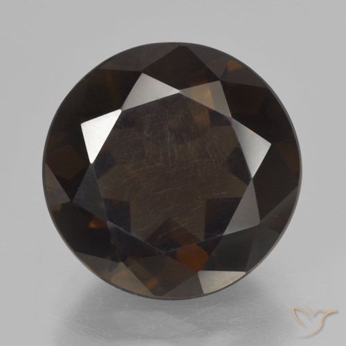 6.63ct 자연스러운 어두운 갈색 스모키 쿼츠, 둥근, VVS-VS