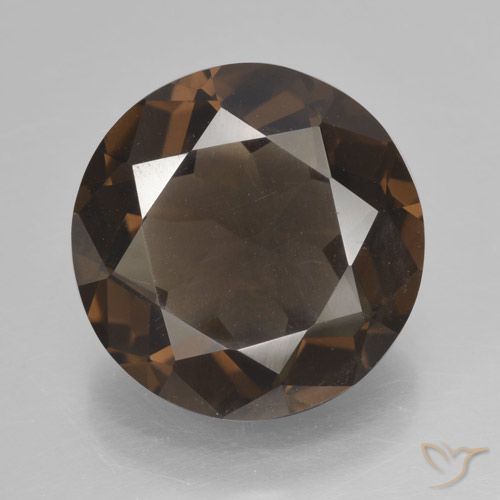 5.46ct 자연스러운 미디엄 브라운 스모키 쿼츠, 둥근, VVS-VS