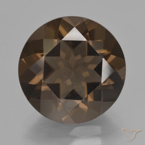 7.32ct 자연스러운 어두운 갈색 스모키 쿼츠, 둥근, VVS-VS