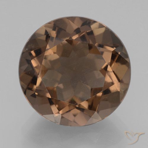 7.27ct 자연스러운 히코리 브라운 스모키 쿼츠, 둥근, VVS-VS
