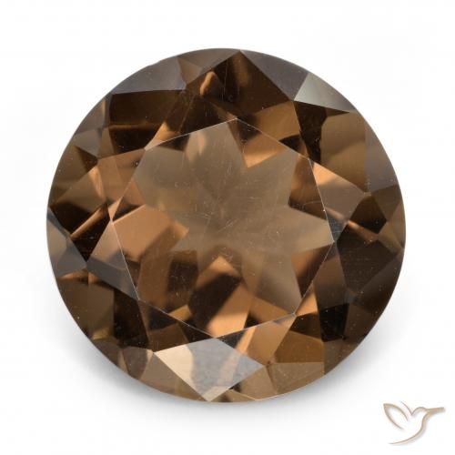 6.40ct 자연스러운 어두운 갈색 스모키 쿼츠, 둥근, VVS-VS