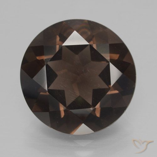 7.70ct 자연스러운 초콜릿 브라운 스모키 쿼츠, 둥근, VVS-VS