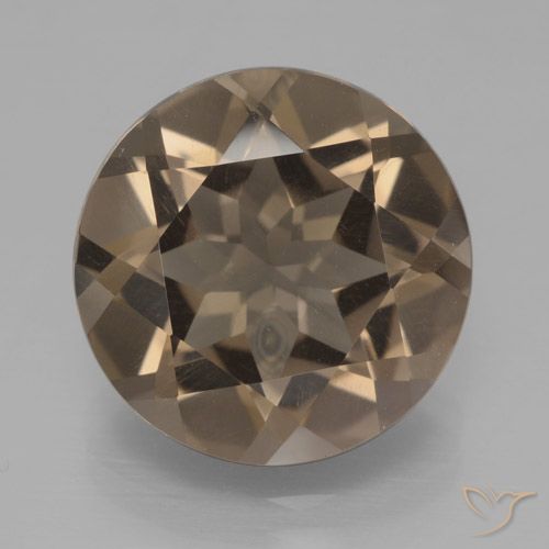 7.86ct 자연스러운 히코리 브라운 스모키 쿼츠, 둥근, VVS-VS