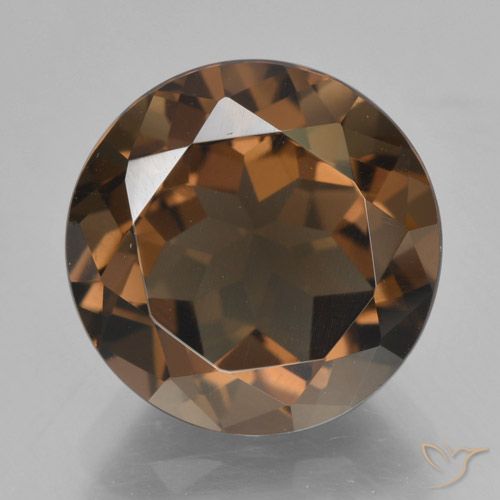 7.69ct 자연스러운 미디엄 브라운 스모키 쿼츠, 둥근, VVS-VS