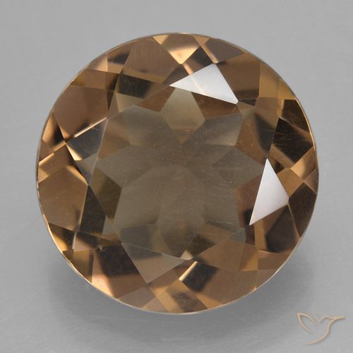 7.62ct 자연스러운 웜 브라운 스모키 쿼츠, 둥근, VS