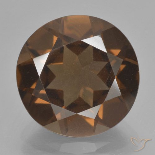 7.45ct 자연스러운 미디엄 브라운 스모키 쿼츠, 둥근, VS