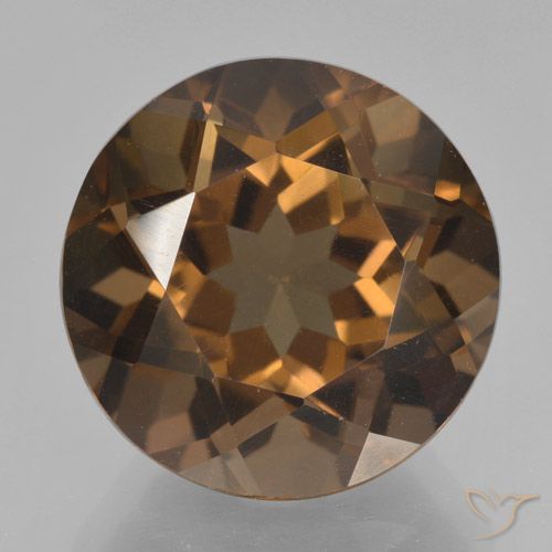 8.99ct 자연스러운 미디엄 브라운 스모키 쿼츠, 둥근, VVS-VS