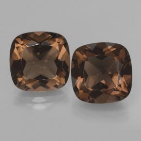 13.42캐럿 천연 브라운 스모키 쿼츠 보석, 쿠션 컷, 12×12 mm, VVS-VS