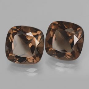 13.42캐럿 천연 브라운 스모키 쿼츠 보석, 쿠션 컷, 12×12 mm, VVS-VS