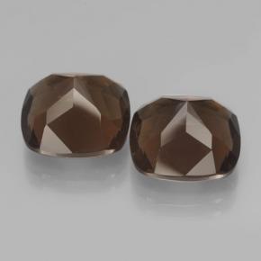 13.42캐럿 천연 브라운 스모키 쿼츠 보석, 쿠션 컷, 12×12 mm, VVS-VS