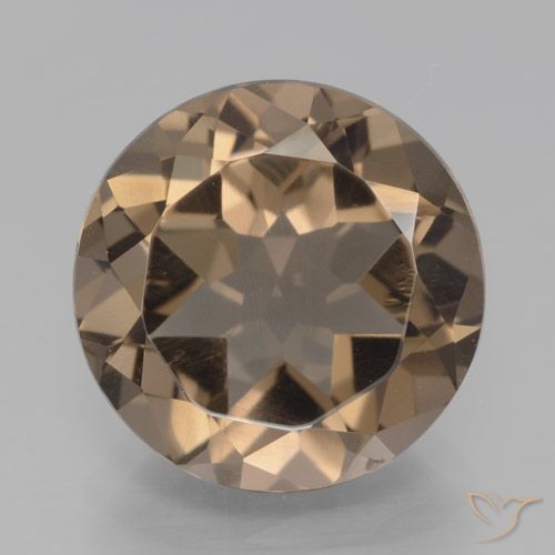 6.59ct 자연스러운 미디엄 브라운 스모키 쿼츠, 둥근, VVS-VS