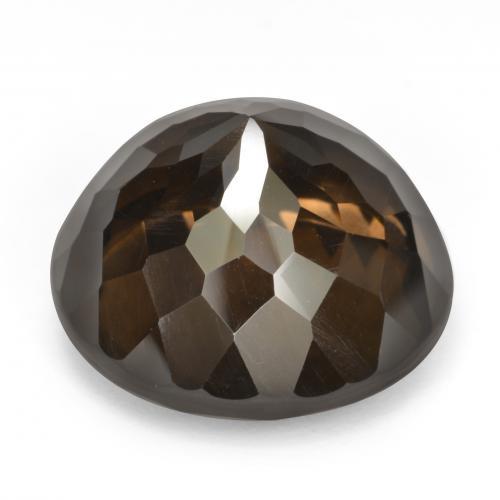 26.23캐럿 천연 다크 브라운 스모키 쿼츠, 라운드 컷, 18.87 mm, VVS-VS