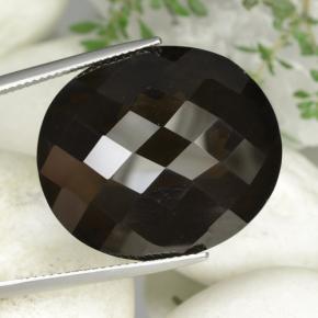 59.94캐럿 천연 브라운 스모키 쿼츠, 타원형 컷, 26.3×22.9 mm, VVS-VS