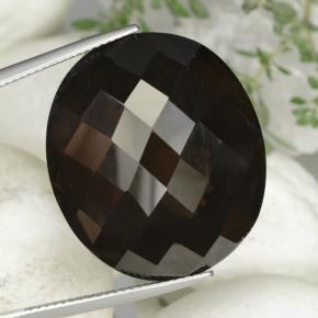 59.94캐럿 천연 브라운 스모키 쿼츠, 타원형 컷, 26.3×22.9 mm, VVS-VS