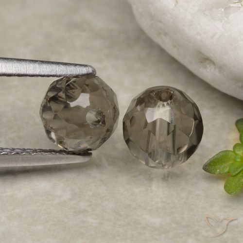 2.84캐럿 천연 라이트 엄버 브라운 스모키 쿼츠 보석, 구형 / 볼, 6.24 mm, 투명한