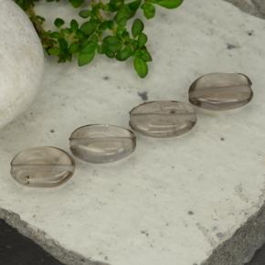 4.06캐럿 천연 그레이 브라운 스모키 쿼츠 보석, 타원형 컷, 8.7×5.8 mm, 투명한