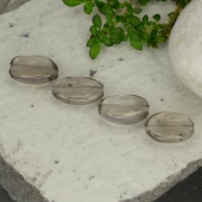 4.06캐럿 천연 그레이 브라운 스모키 쿼츠 보석, 타원형 컷, 8.7×5.8 mm, 투명한
