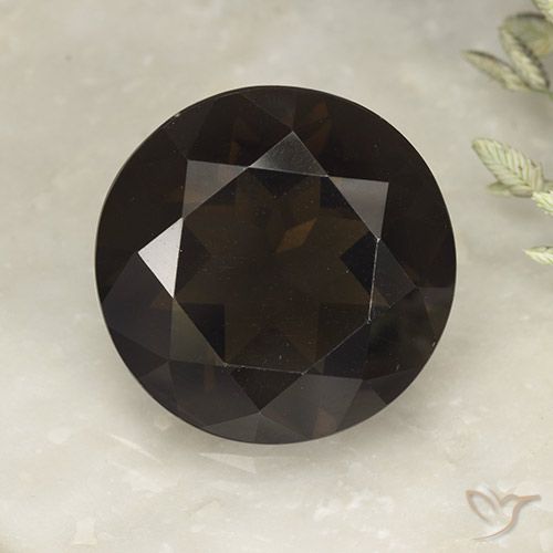 13.80ct 자연스러운 딥 초콜릿 브라운 스모키 쿼츠, 둥근, VVS