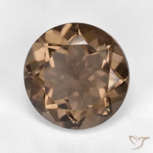 6.76ct 자연스러운 웜 브라운 스모키 쿼츠, 둥근, VVS-VS