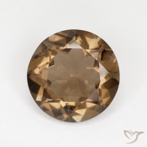 5.03ct 자연스러운 라이트 모카 스모키 쿼츠, 둥근, VVS-VS