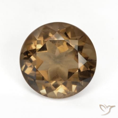 5.58ct 자연스러운 진저브라운 스모키 쿼츠, 둥근, VVS